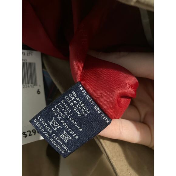 Tommy Hilfiger NWT suede leather pants women’s size 6 tan bootcut y2k $298 - Picture 5 of 5